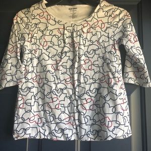 Old Navy Bubble Hem Top with Hearts